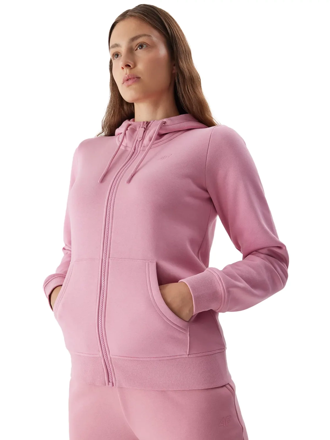 Bluza damska z kapturem rozpinana 4F 4FAW23TSWSF0730-56S