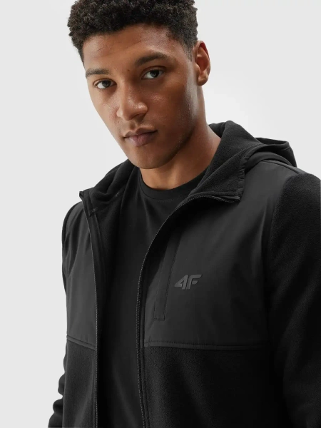 Bluza męska z kapturem rozpinana polarowa 4F 4FWAW24TFLEM269-20S