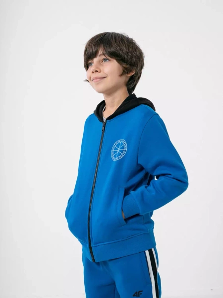 Bluza dziecięca z kapturem rozpinana 4F HJZ22-JBLM004-36S