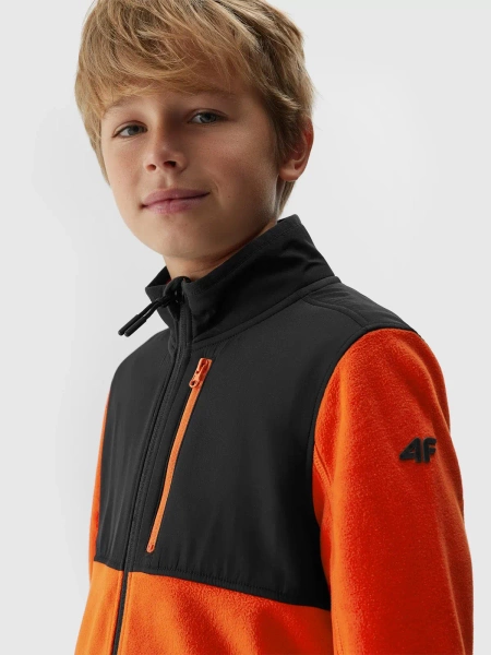 Bluza dziecięca rozpinana polarowa 4F 4FJAW23TFLEM106-70S