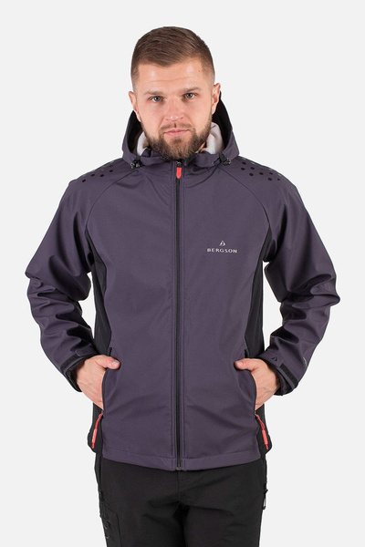 Kurtka męska softshell wiatroodporna BERGSON NORDIC SS GRAPHITE