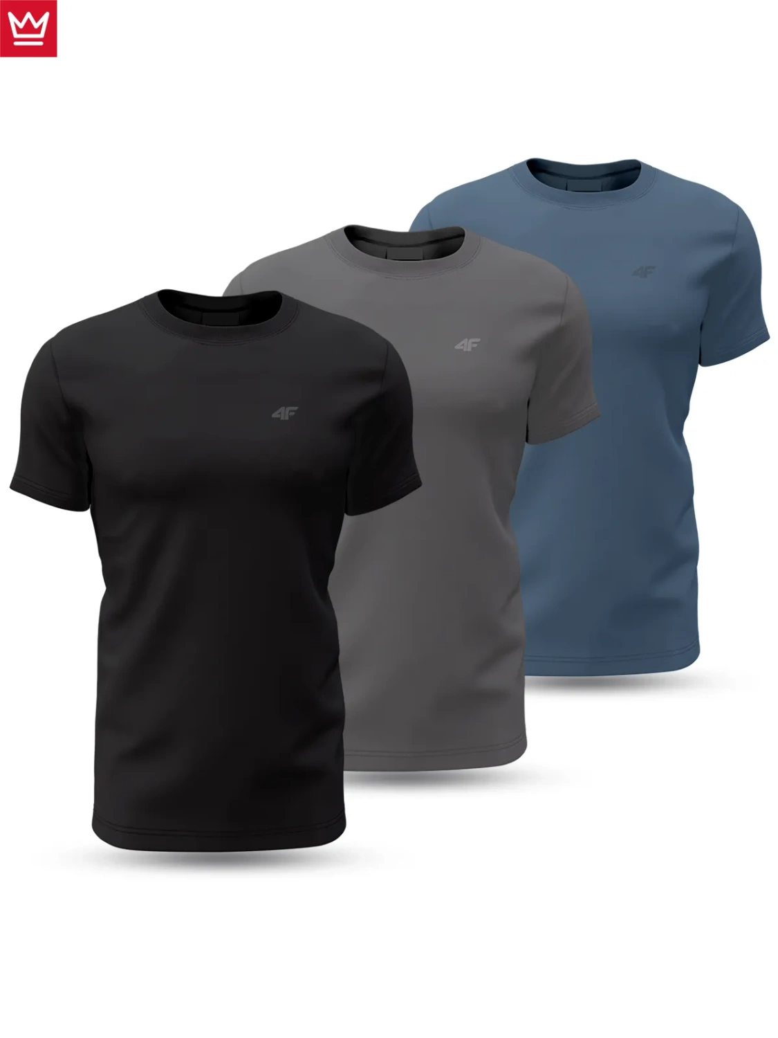 Koszulka męska 4F 4FWAW24TTSHM2421-90S 3PAK