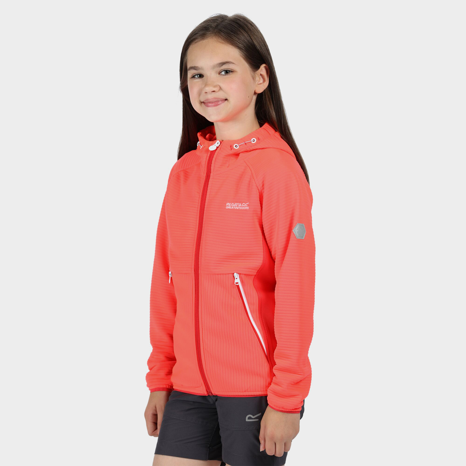 Bluza dziecięca z kapturem rozpinana polarowa REGATTA JENNING RKA297-5WS