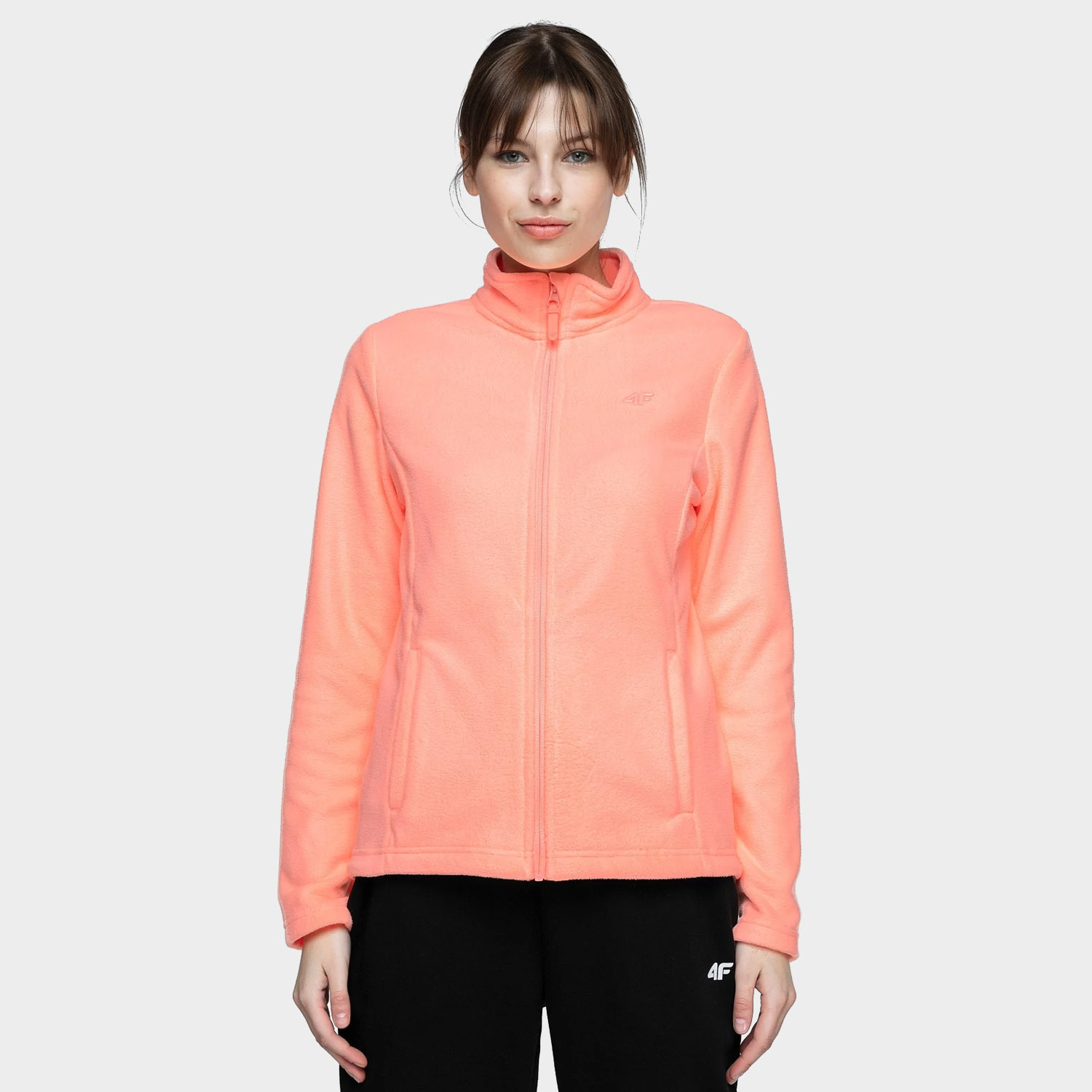 Bluza damska z kapturem rozpinana polarowa 4F NOSH4-PLD001-63N