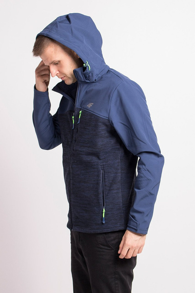 Bluza męska z kapturem rozpinana polarowa 4F H4Z18-PLM003-30M