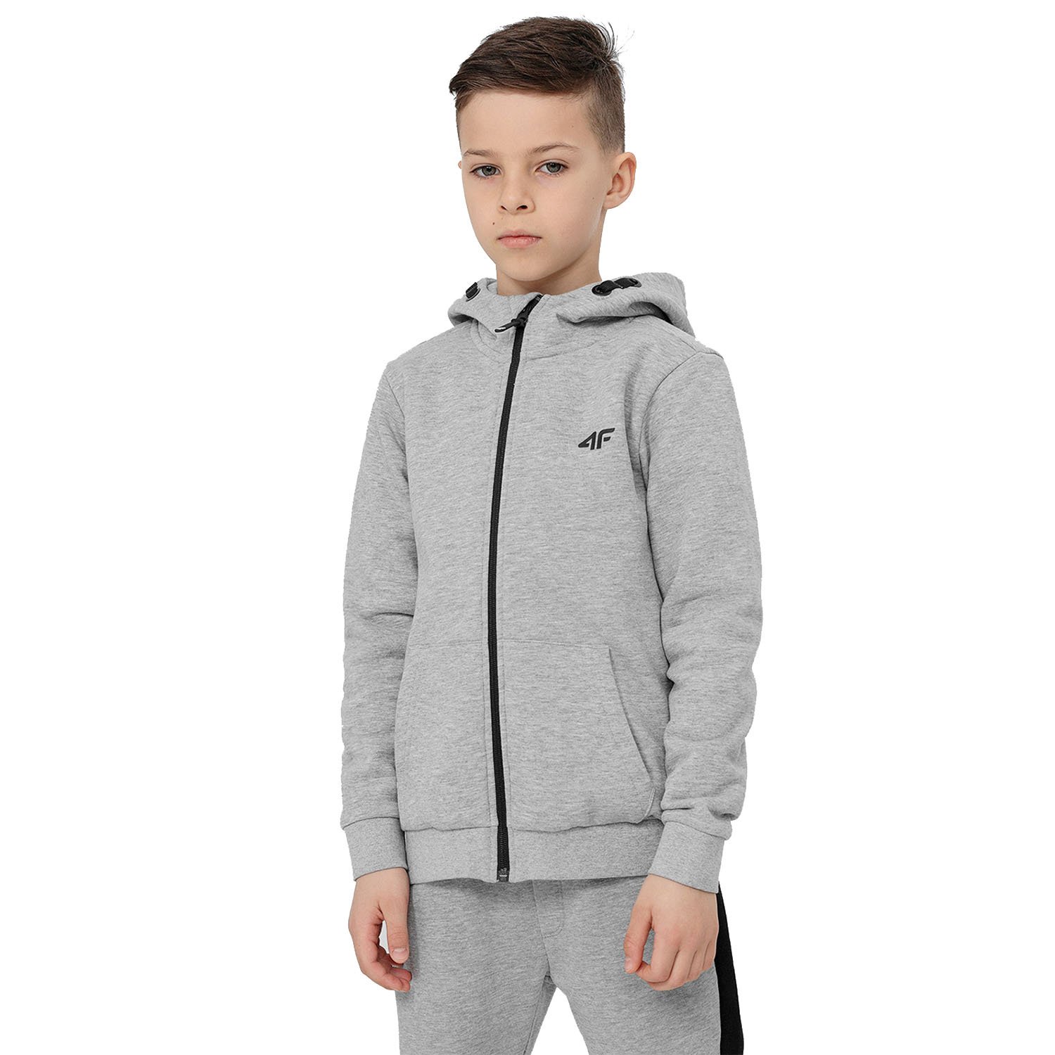 Bluza dziecięca z kapturem rozpinana 4F HJL22-JBLM001-25M