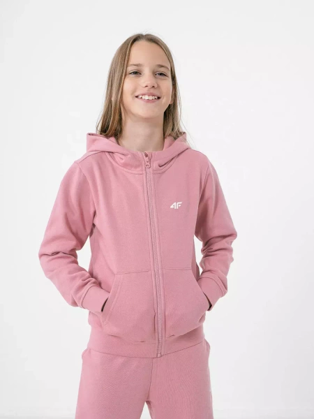 Bluza dziecięca z kapturem rozpinana 4F HJZ22-JBLD001-56S