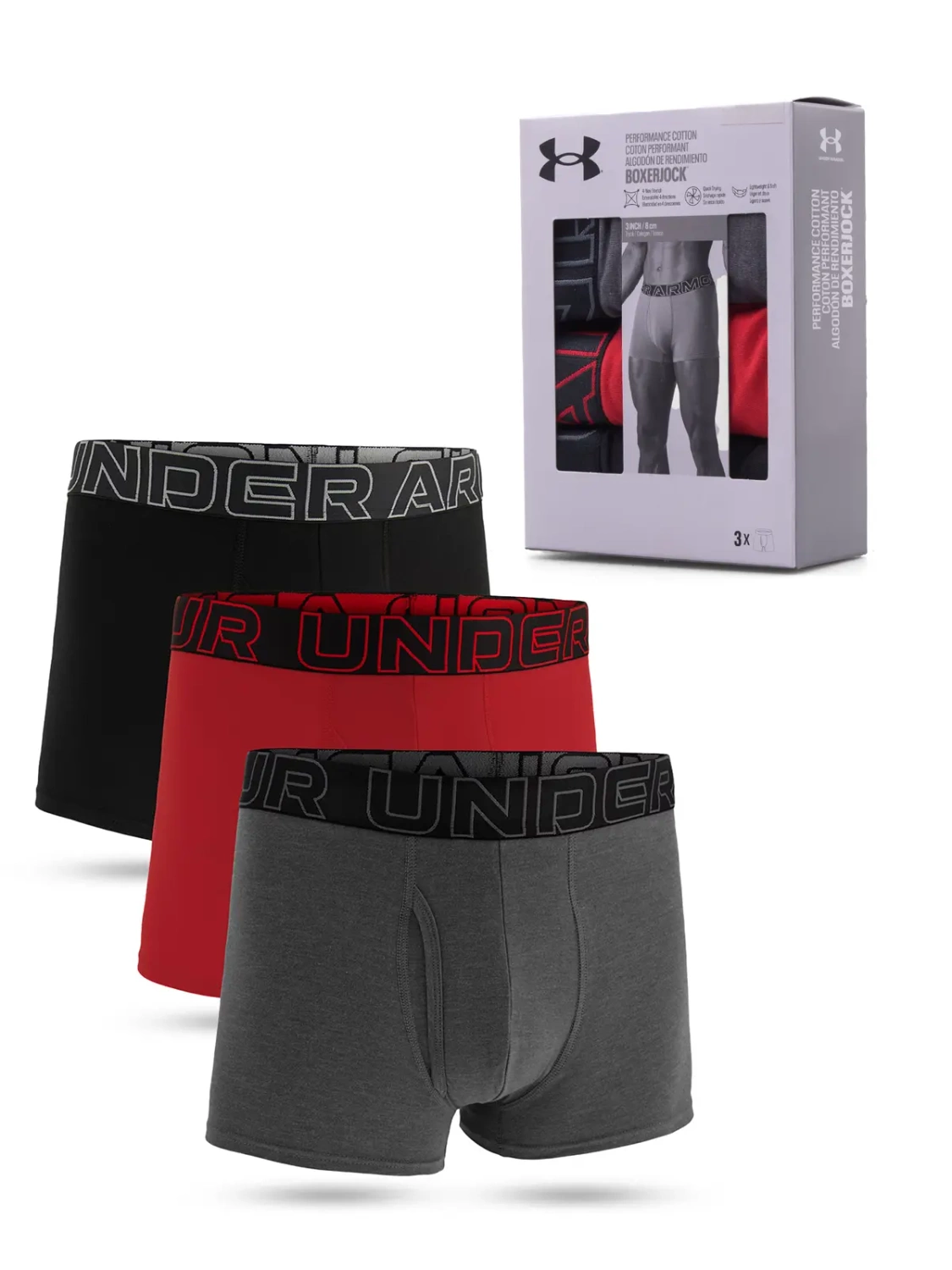 Bokserki męskie Under Armour 1383891-025 3-PAK