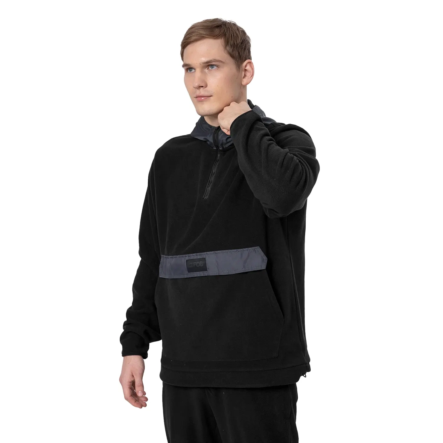 Bluza męska z kapturem rozpinana polarowa 4F H4Z22-PLM011-20S