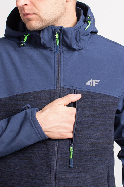 Bluza męska z kapturem rozpinana polarowa 4F H4Z18-PLM003-30M