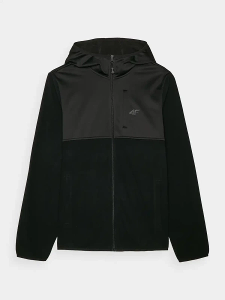 Bluza męska z kapturem rozpinana polarowa 4F 4FWAW24TFLEM269-20S