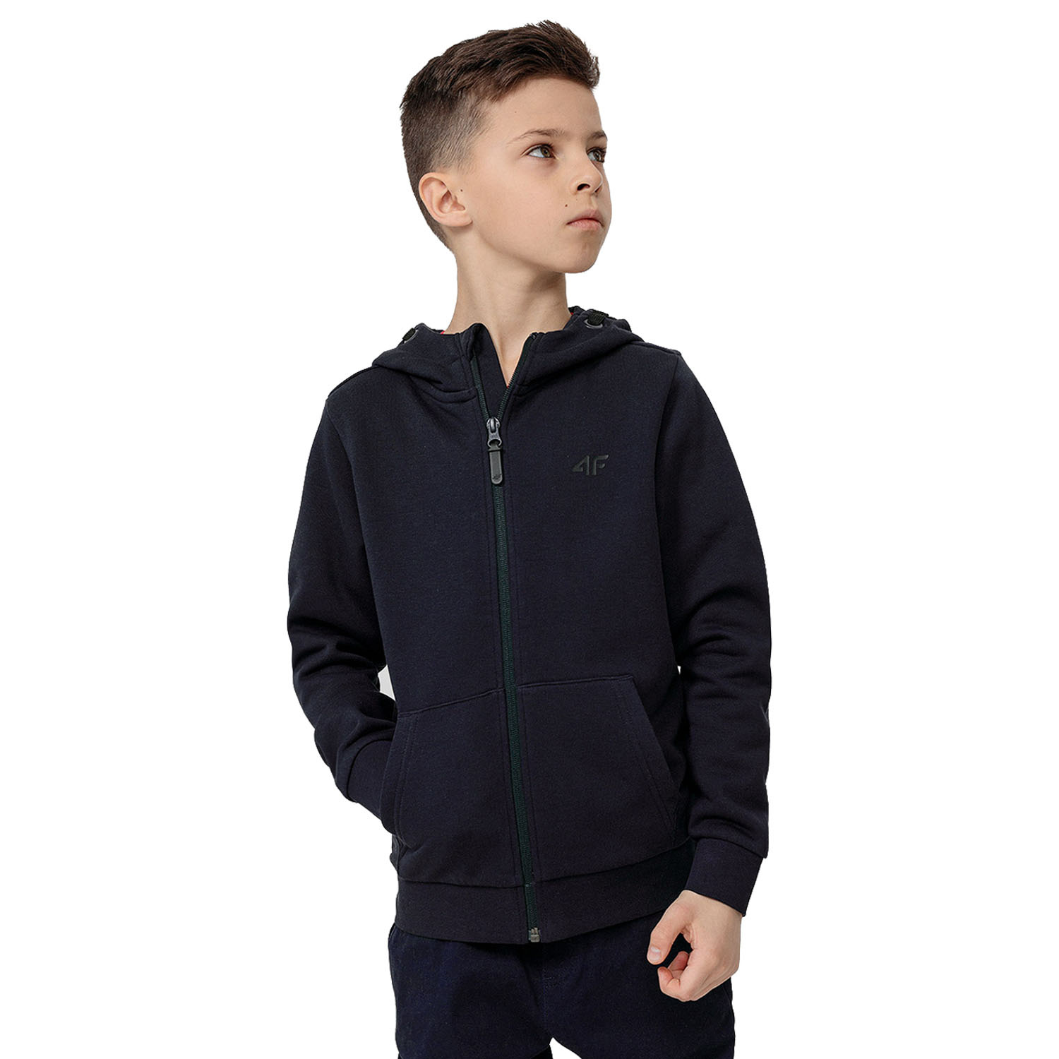 Bluza dziecięca z kapturem rozpinana 4F HJL22-JBLM001-31S