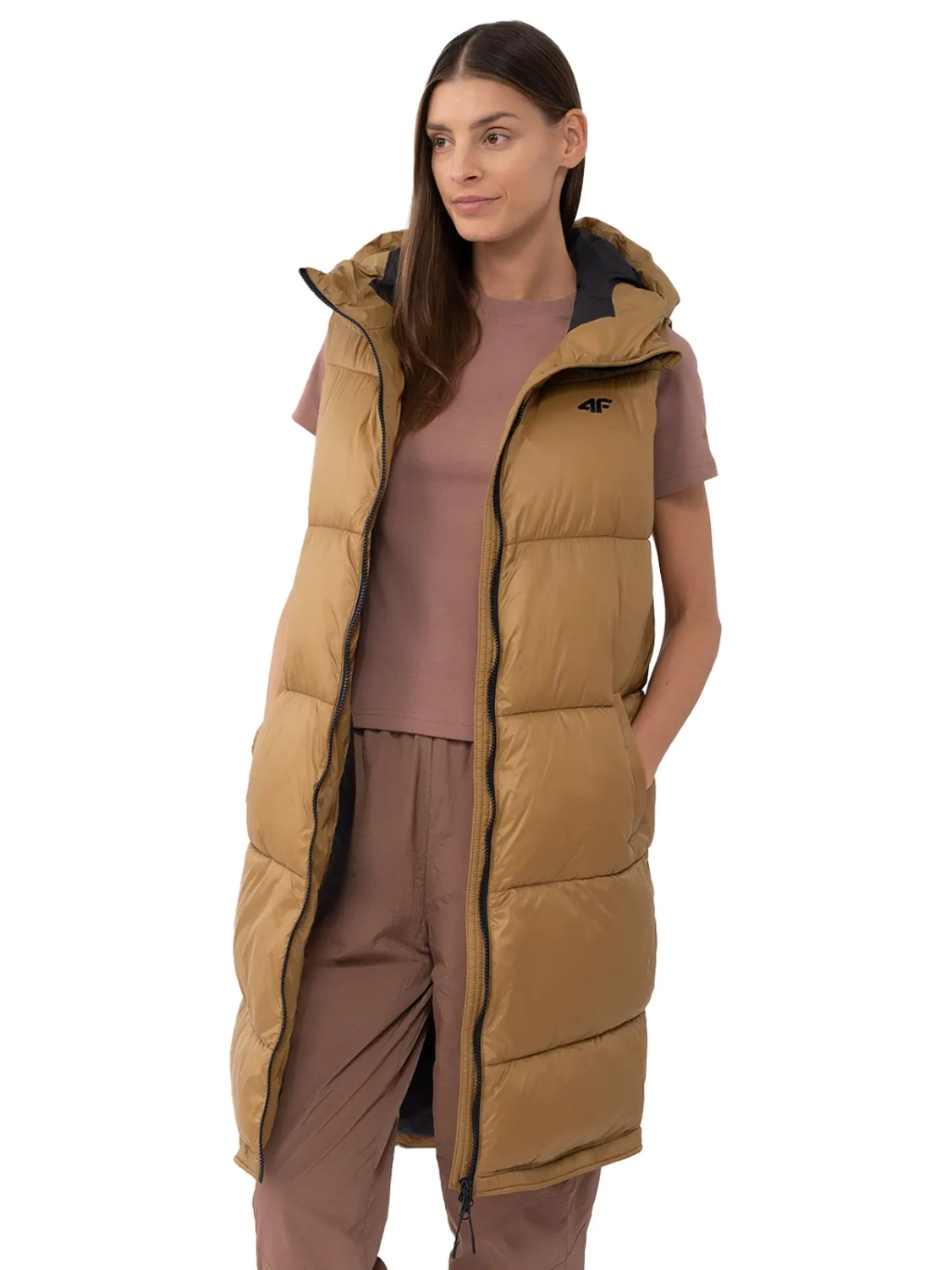 Kurtka damska puchowa bezrękawnik 4F 4FAW23TVESF074-82S