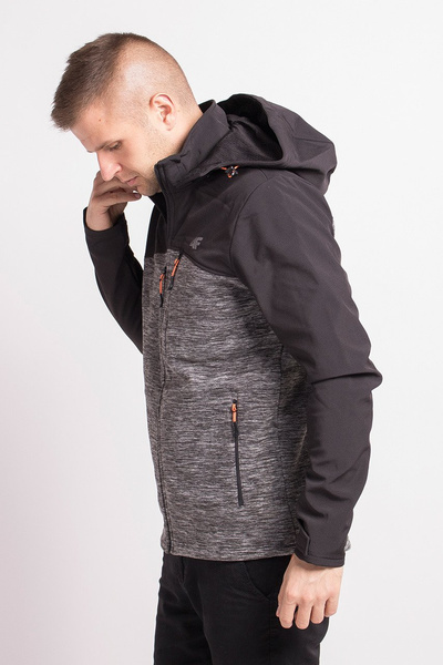 Bluza męska z kapturem rozpinana polarowa 4F H4Z18-PLM003-23M