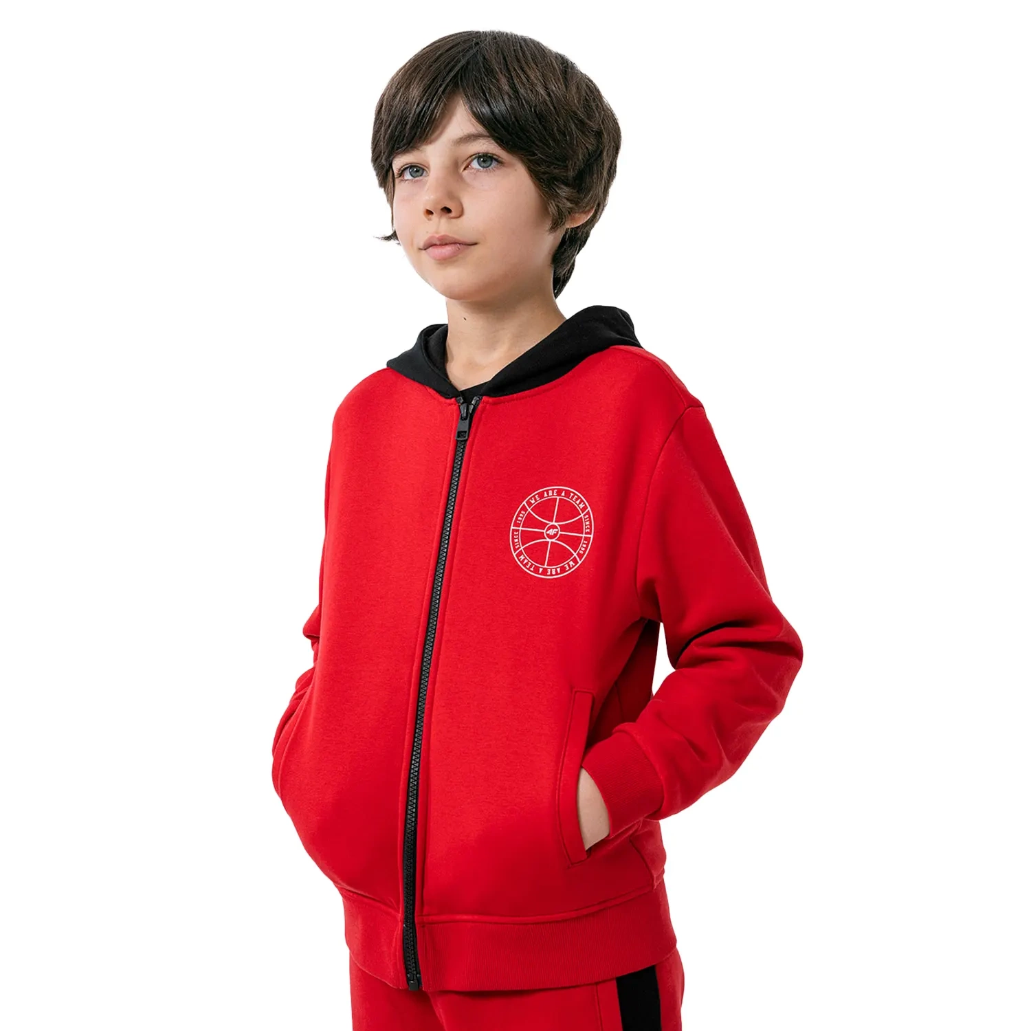 Bluza dziecięca z kapturem rozpinana 4F HJZ22-JBLM004-62S