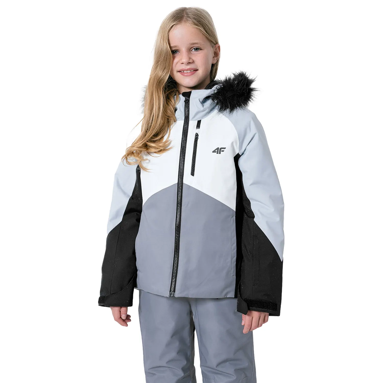 Kurtka dziecięca zimowa narciarska 4F HJZ22-JKUDN003-34S
