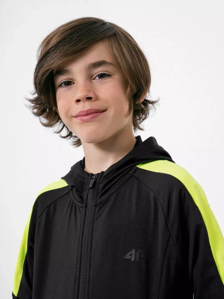 Bluza dziecięca z kapturem rozpinana 4F HJZ22-JBLMF001-20S