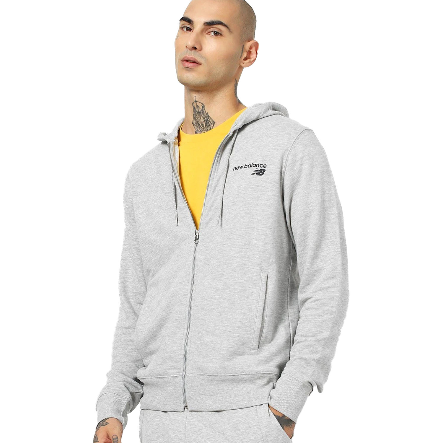 Bluza męska z kapturem rozpinana NEW BALANCE MJ03907-AG