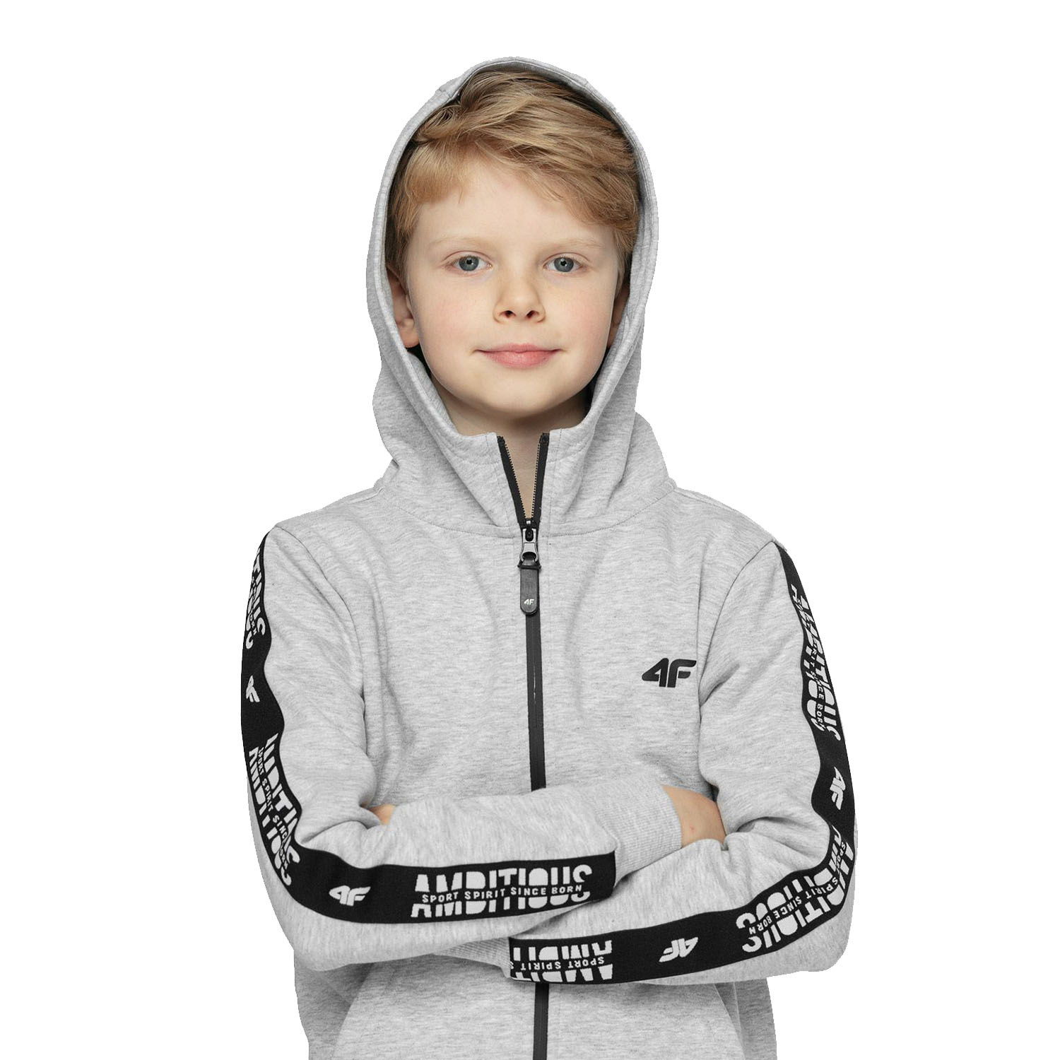 Bluza dziecięca z kapturem rozpinana 4F HJZ21-JBLM003A-27M