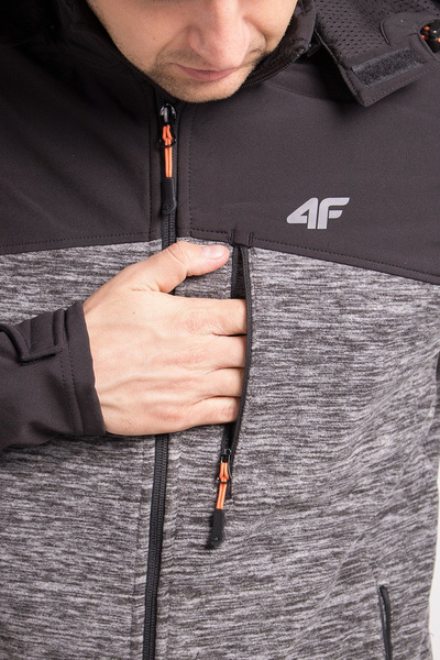 Bluza męska z kapturem rozpinana polarowa 4F H4Z18-PLM003-23M