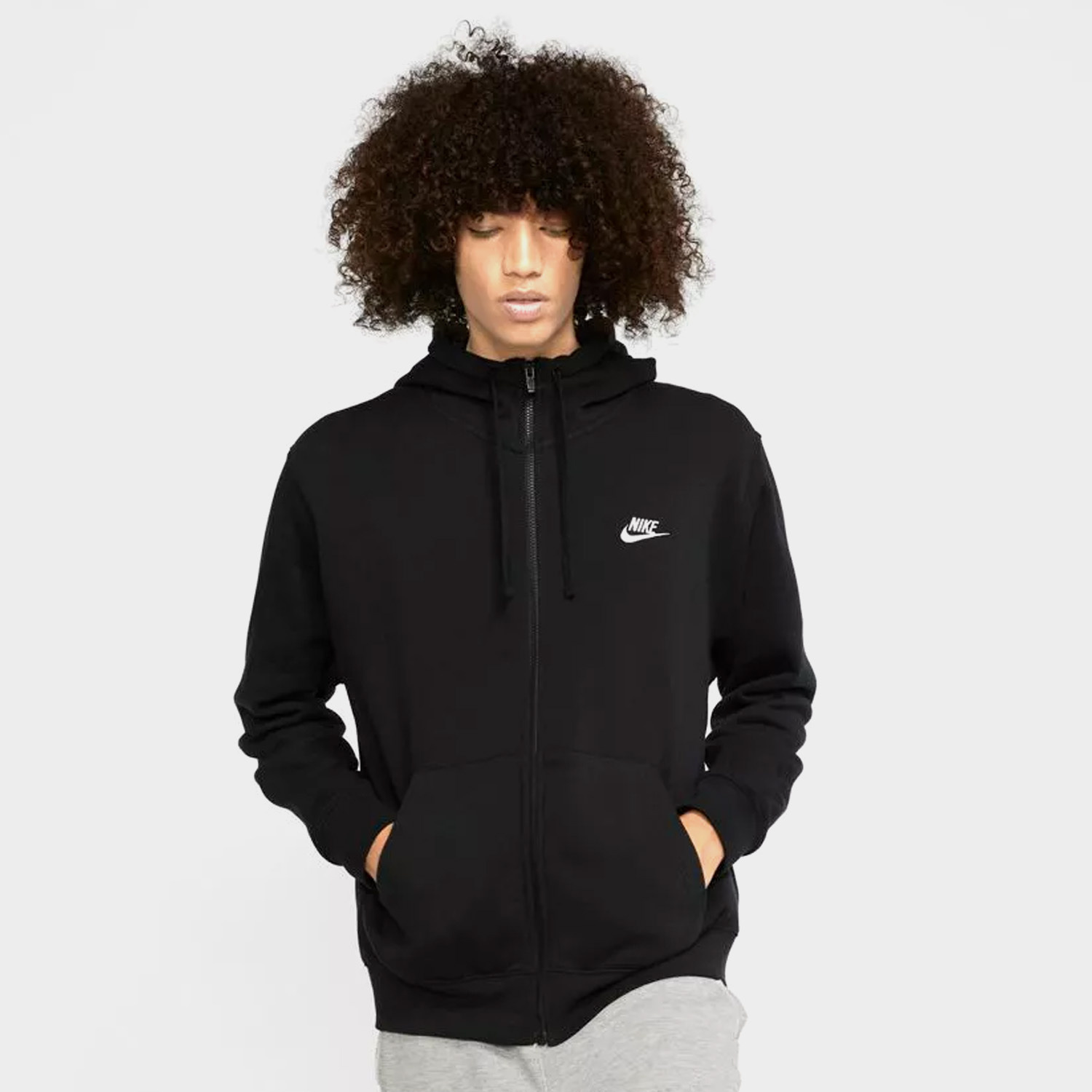 Bluza męska z kapturem rozpinana NIKE NSW CLUB HOODIE BV2645-010