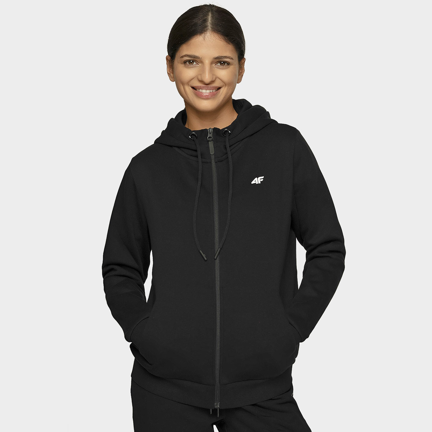 Bluza damska z kapturem rozpinana 4F NOSH4-BLD004-20S