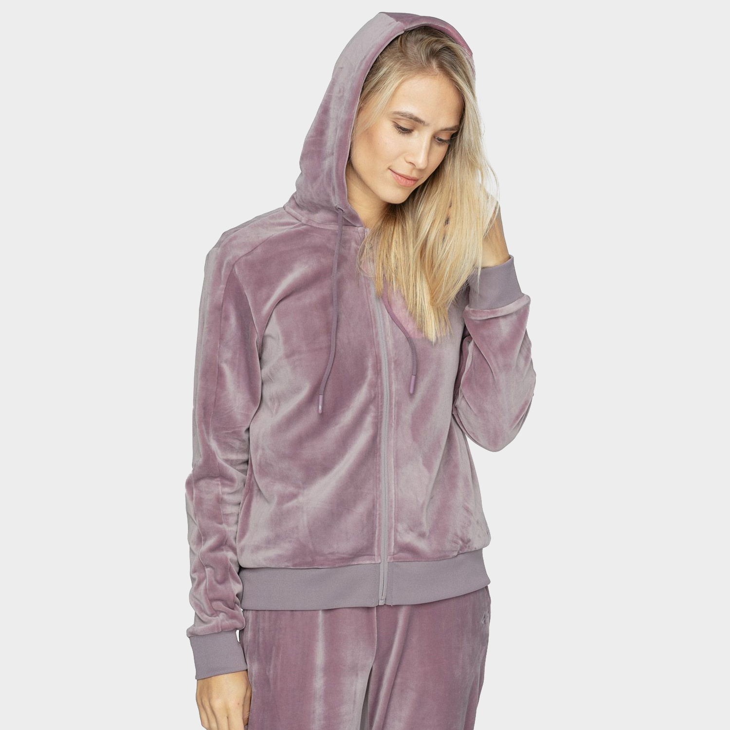 Bluza damska z kapturem rozpinana polarowa 4F H4Z21-BLD024-52S