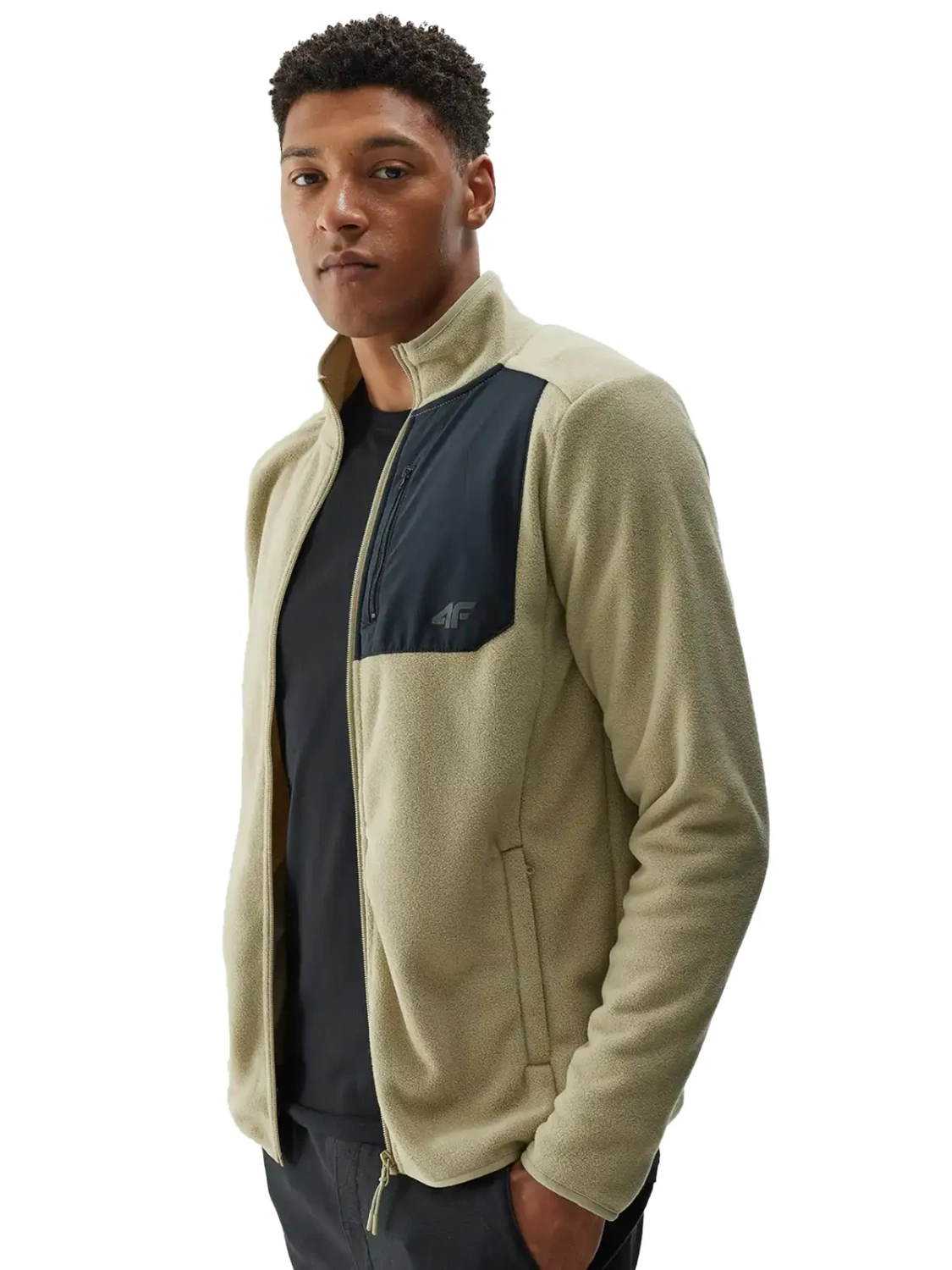 Bluza męska rozpinana polarowa 4F 4FWAW24TFLEM250-44S