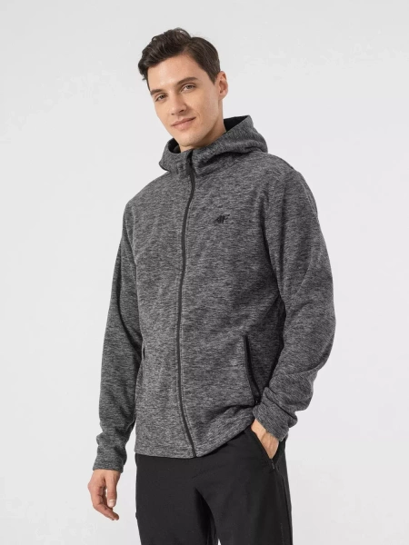 Bluza męska z kapturem rozpinana polarowa 4F 4FSS23TFLEM053-24M