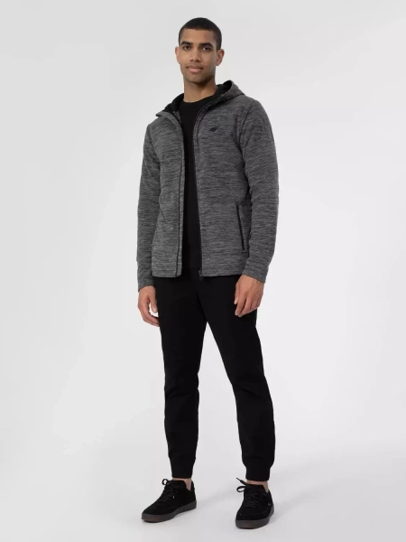 Bluza męska z kapturem rozpinana polarowa 4F H4L22-PLM351-24M