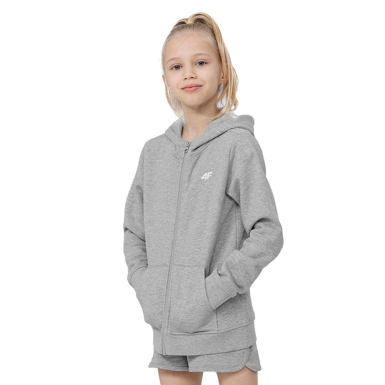 Bluza dziecięca z kapturem rozpinana 4F  HJL22-JBLD001-27M