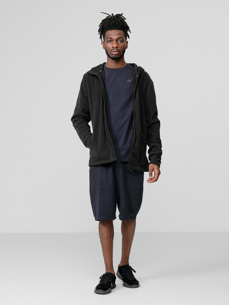 Bluza męska z kapturem rozpinana polarowa 4F H4L22-PLM351-20S
