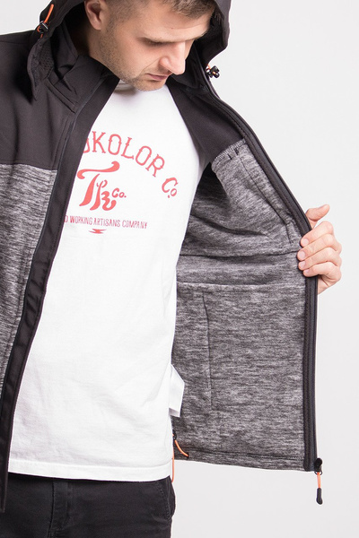 Bluza męska z kapturem rozpinana polarowa 4F H4Z18-PLM003-23M