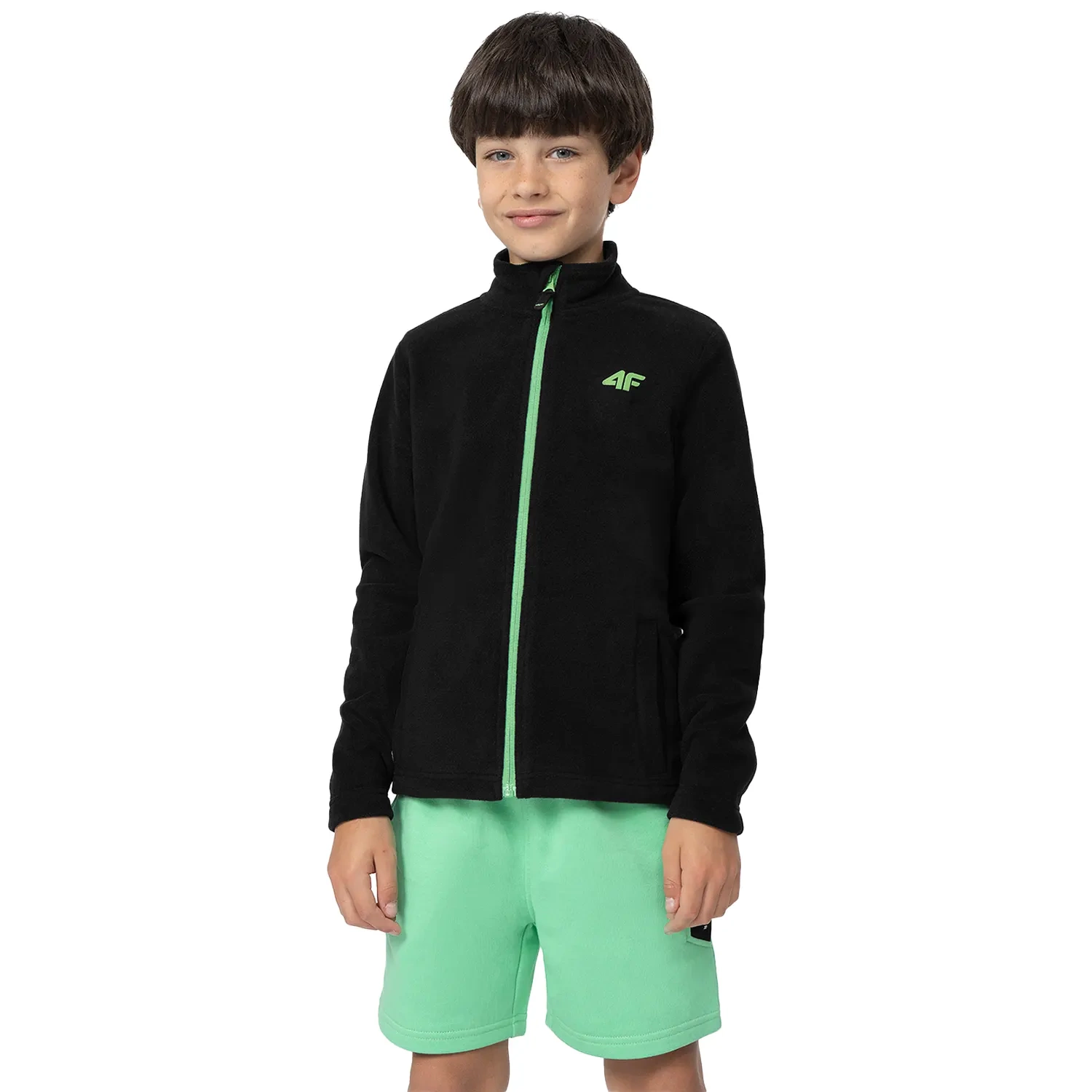 Bluza dziecięca rozpinana polarowa 4F 4FJSS23TFLEM062-20S