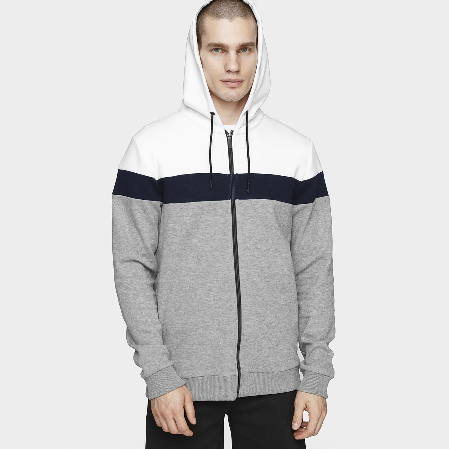 Bluza męska z kapturem rozpinana 4F H4L21-BLM012-25M