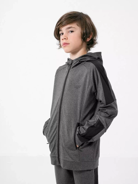 Bluza dziecięca z kapturem rozpinana 4F HJZ22-JBLMF001-23M