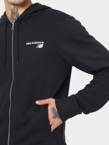 Bluza męska z kapturem rozpinana NEW BALANCE MJ03907-BK