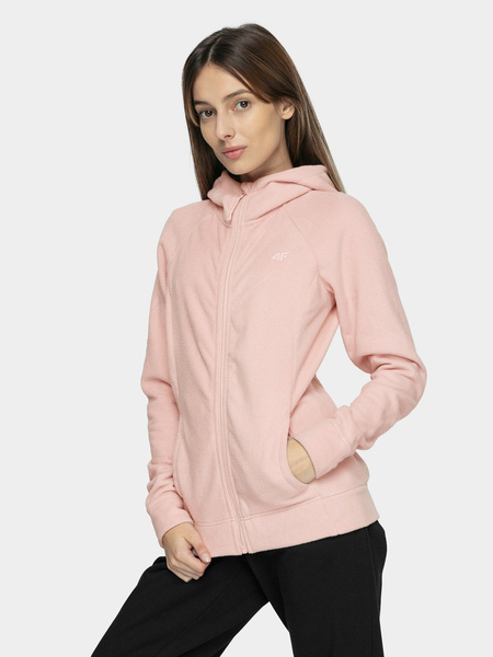 Bluza damska z kapturem rozpinana polarowa 4F NOSH4-PLD351-65S