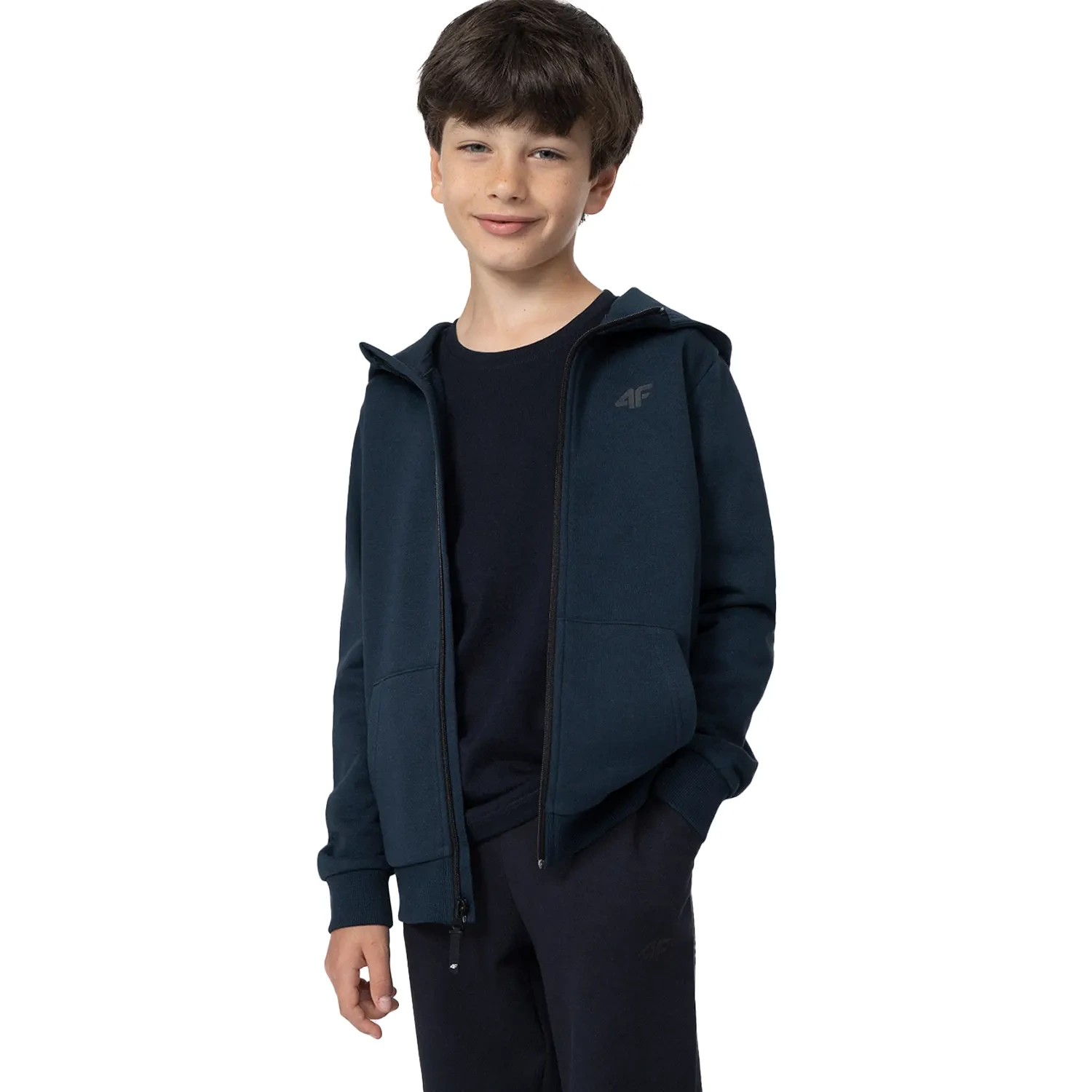 Bluza dziecięca z kapturem rozpinana 4F 4FJSS23TSWSM219-31S