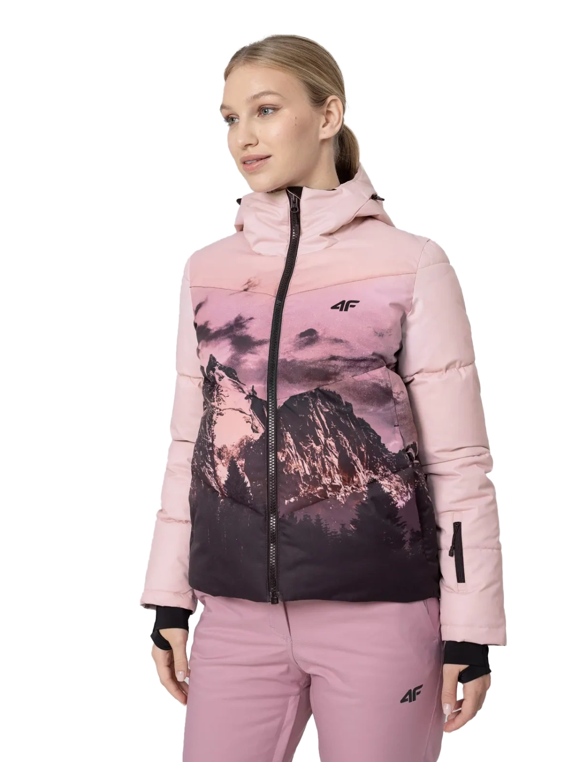 Kurtka damska zimowa puchowa narciarska 4F H4Z22-KUDN004-56S