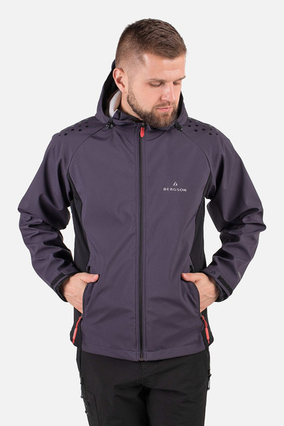 Kurtka męska softshell wiatroodporna BERGSON NORDIC SS GRAPHITE