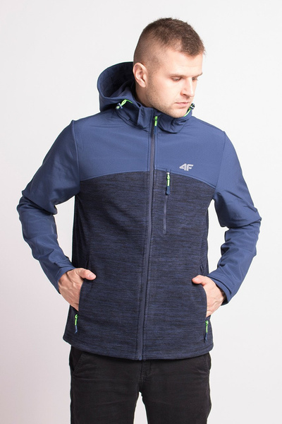 Bluza męska z kapturem rozpinana polarowa 4F H4Z18-PLM003-30M