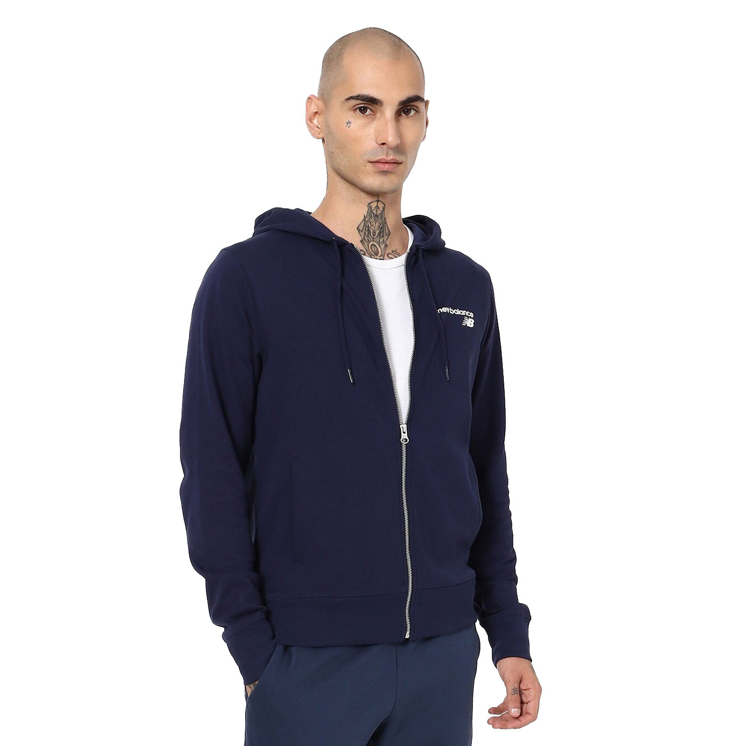 Bluza męska z kapturem rozpinana NEW BALANCE MJ03907-PGM