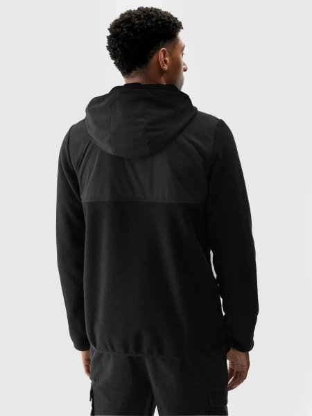 Bluza męska z kapturem rozpinana polarowa 4F 4FWAW24TFLEM269-20S