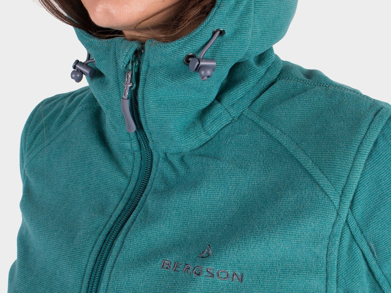 Bluza damska z kapturem rozpinana polarowa BERGSON TIFFANY WP TURQUOISE