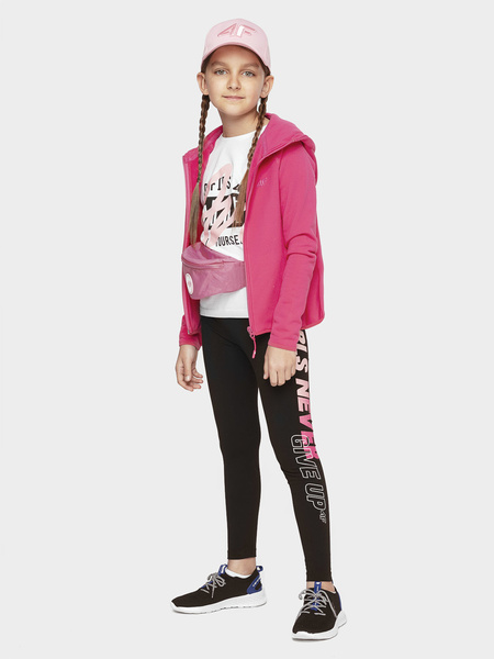 Bluza dziecięca z kapturem rozpinana polarowa 4F HJL21-JPLD001A-53S