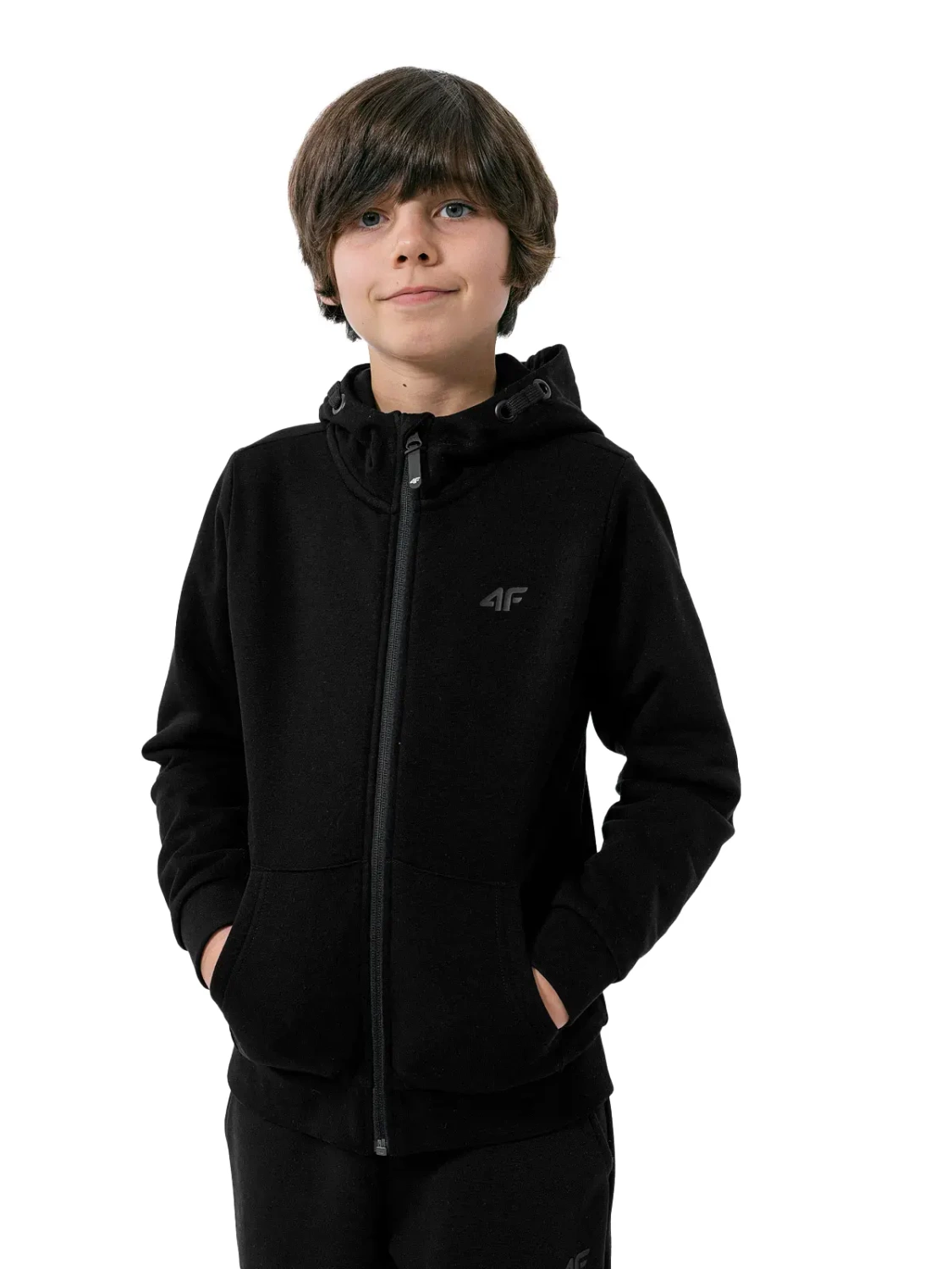 Bluza dziecięca z kapturem rozpinana 4F HJZ22-JBLM001-20S