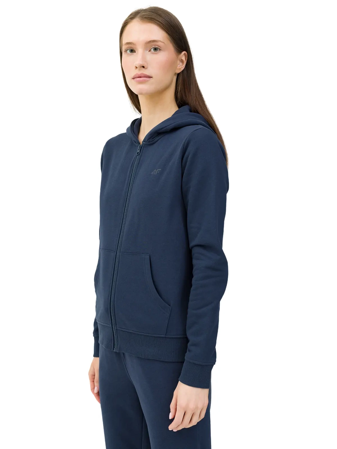 Bluza damska z kapturem rozpinana 4F 4FWSS24TSWSF0956-31S