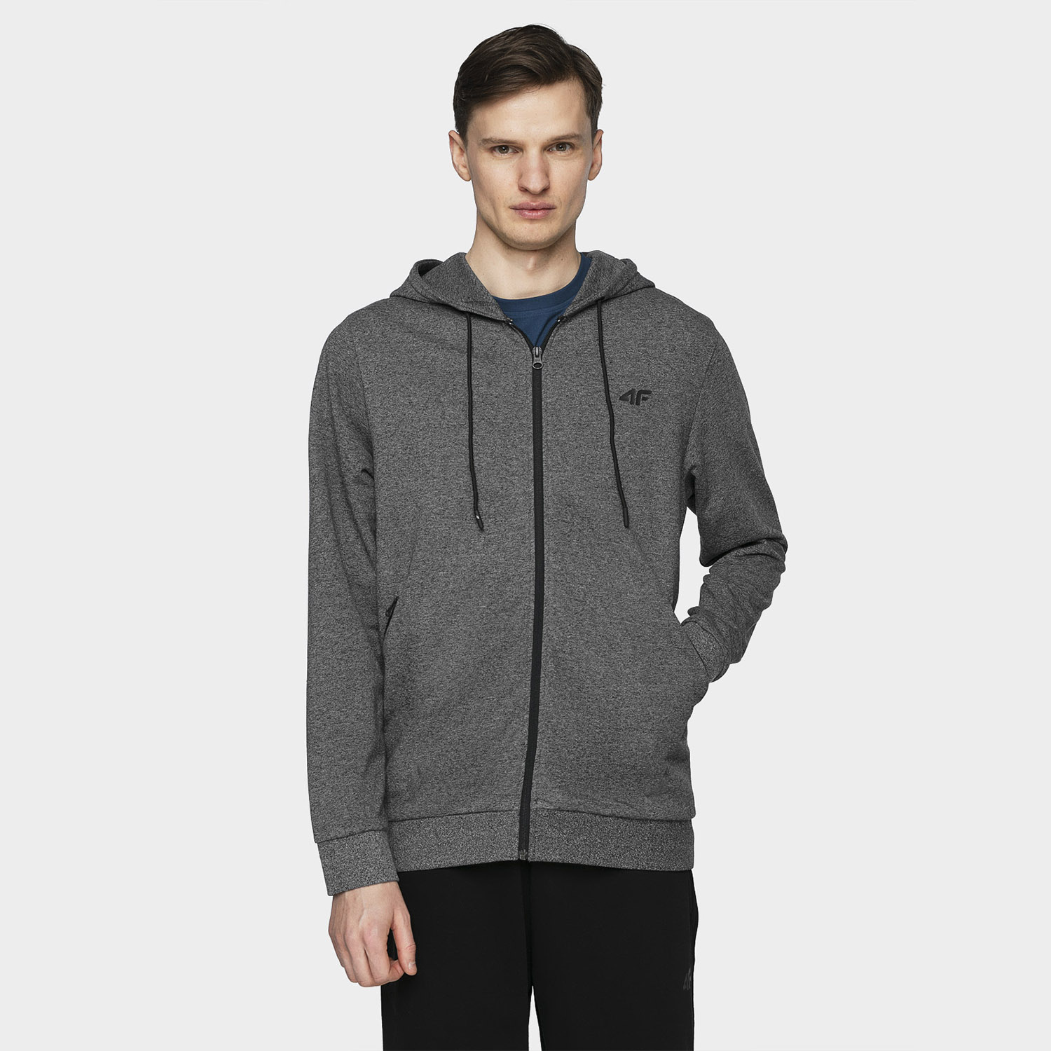 Bluza męska z kapturem rozpinana 4F H4L21-BLM016-23P