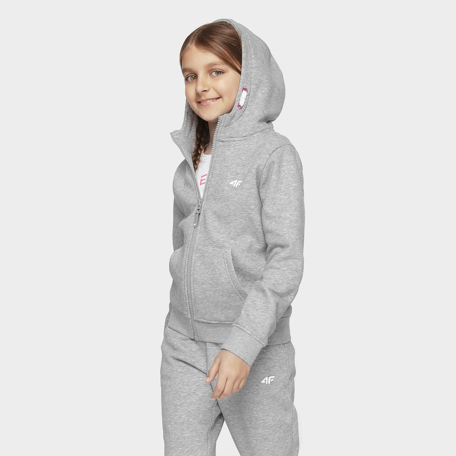 Bluza dziecięca z kapturem rozpinana 4F HJL21-JBLD001-25M